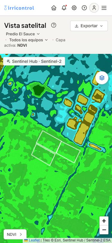 Vista satelital: el índice de vegetación del predio